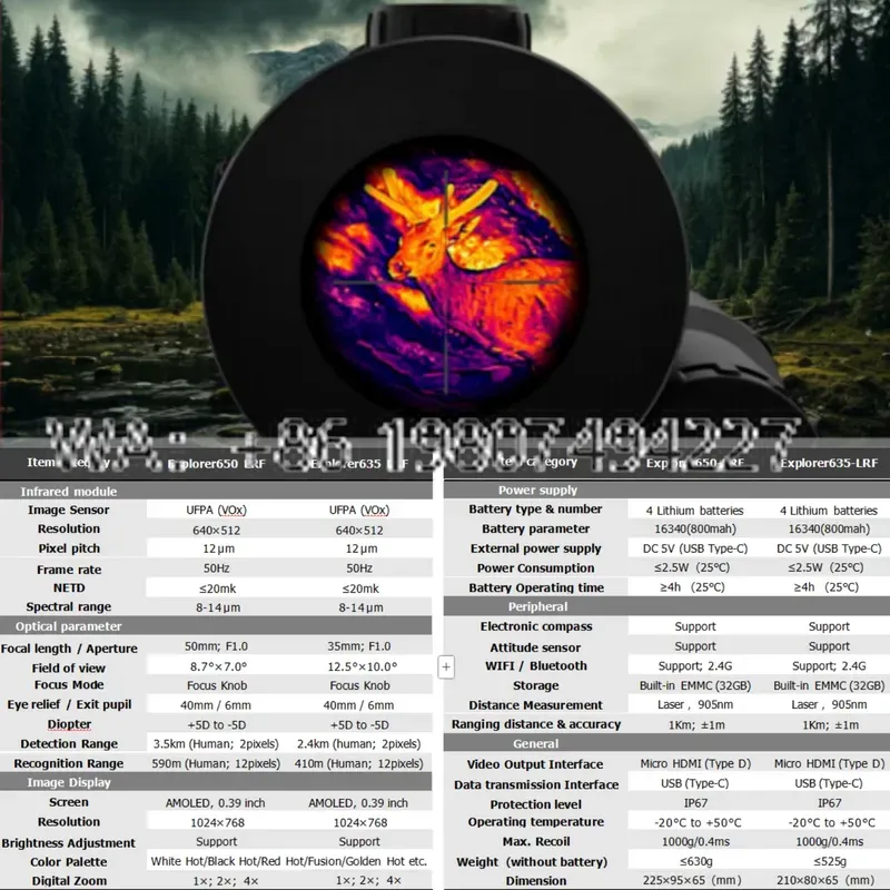 منظار حراري 640x512 أحادي العي - مراجعة Thermal Scope 640X512 Hunting وسعره
