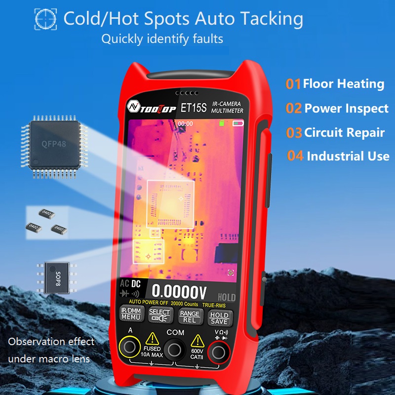 TOOLTOP ET15S 256x192 عدسة ماك - مراجعة Handheld Thermal Camera 256X192 وسعره