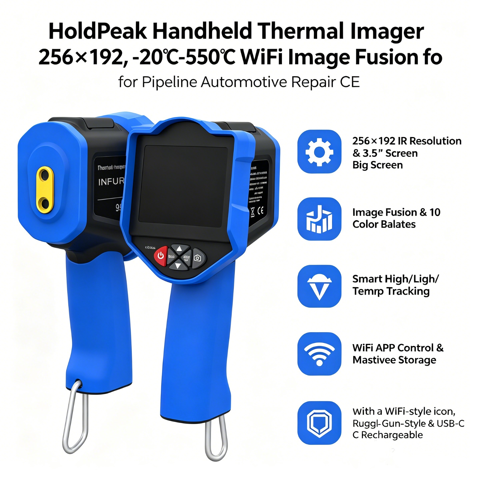 كاميرا حرارية HoldPeak، دقة 25 - مراجعة Handheld Thermal Camera 256X192 وسعره
