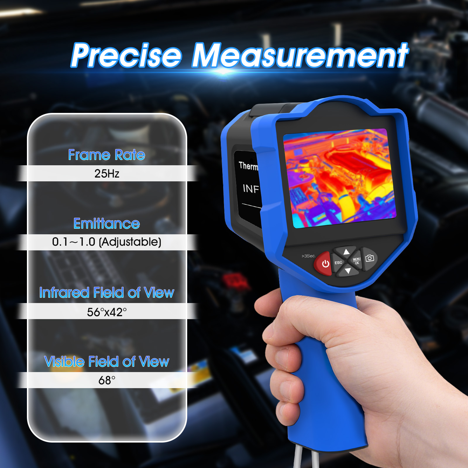 كاميرا حرارية HoldPeak، دقة 25 - مراجعة Handheld Thermal Camera 256X192 وسعره