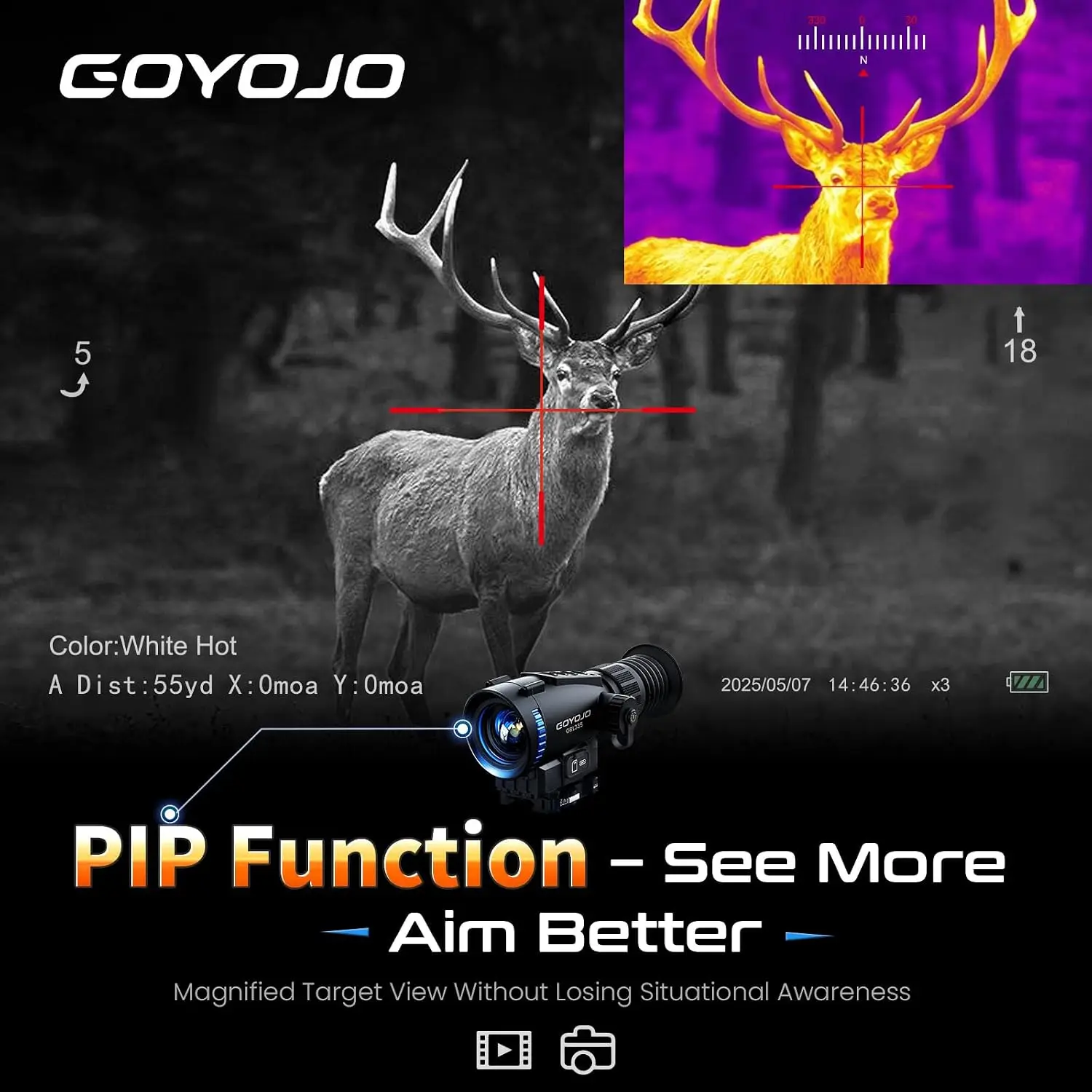 منظار تصوير حراري GOYOJO GRL63 - مراجعة Thermal Scope 640X512 Hunting وسعره